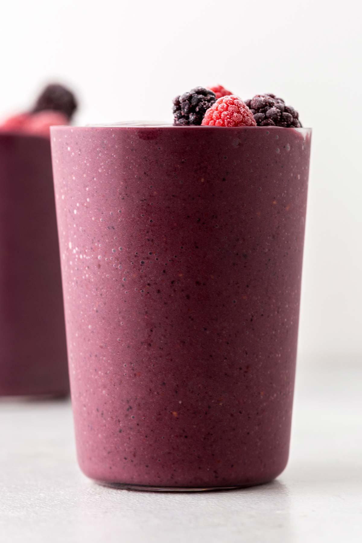 Acai smoothie in a glass.