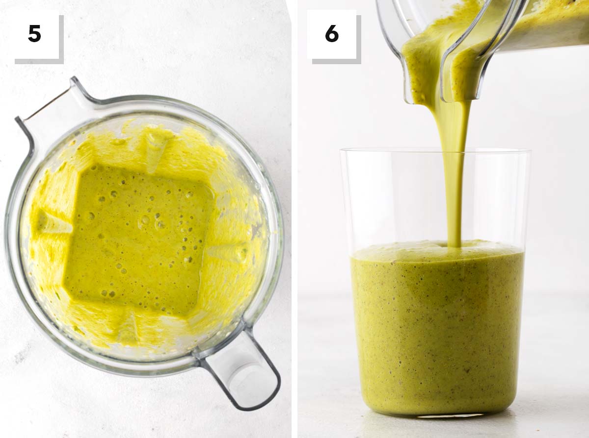 Final steps for making an anti-inflammatory smoothie.