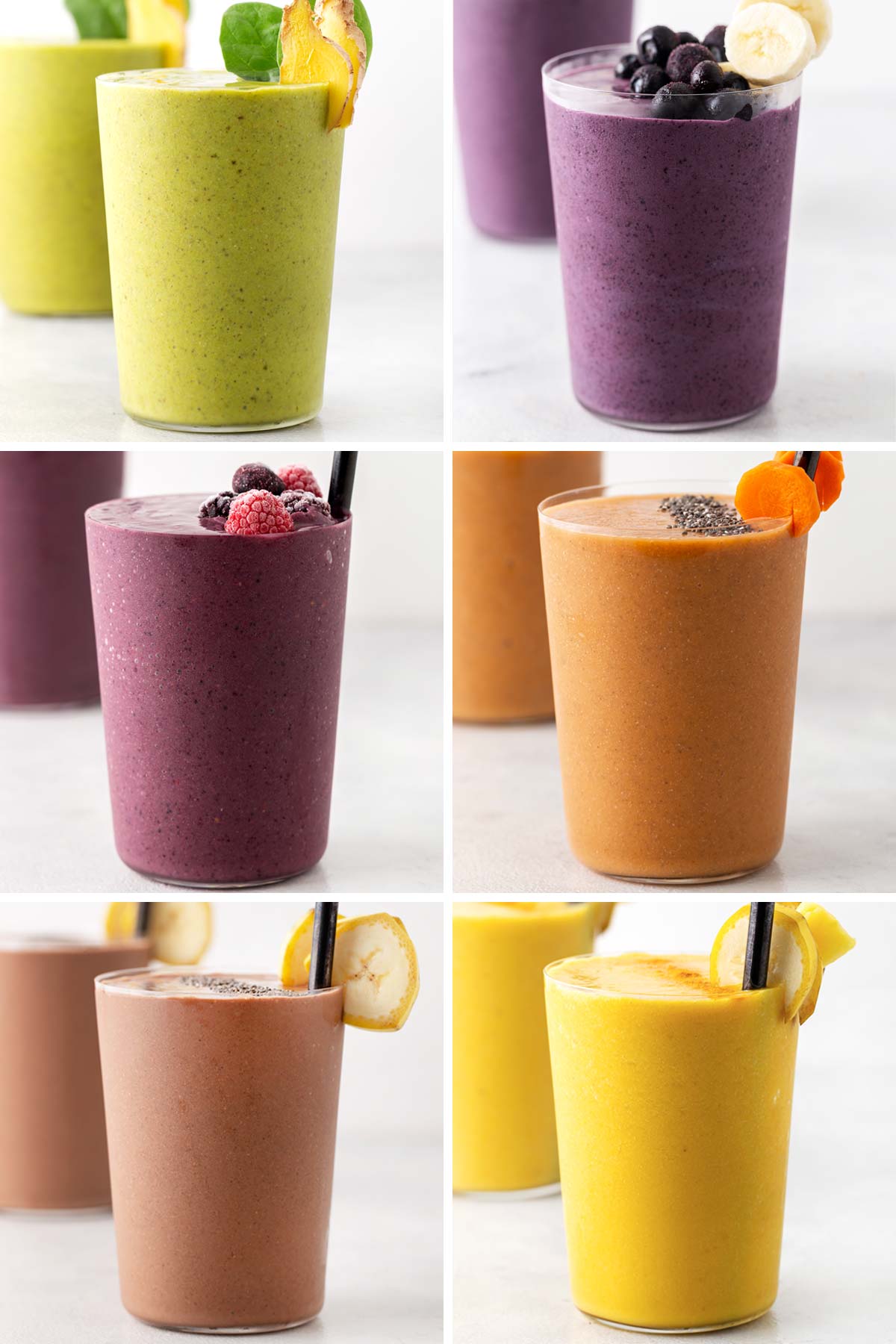 Anti-Inflammatory Smoothies in a six box grid.