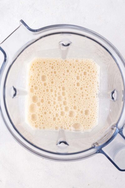 Banana shake blended together.