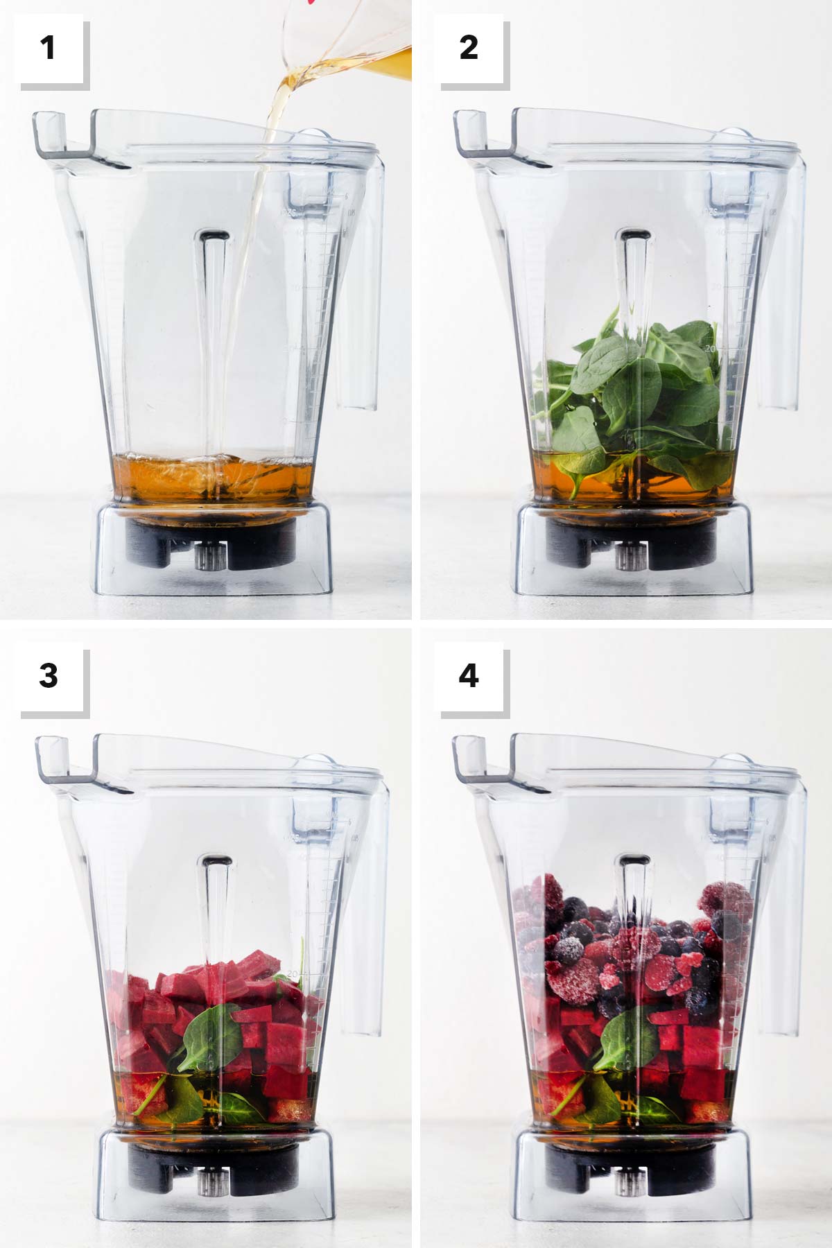 Steps for making a beet smoothie.
