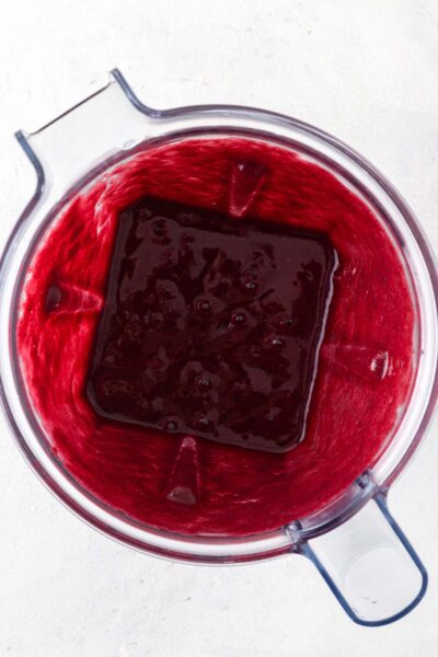 Beet smoothie blended together.