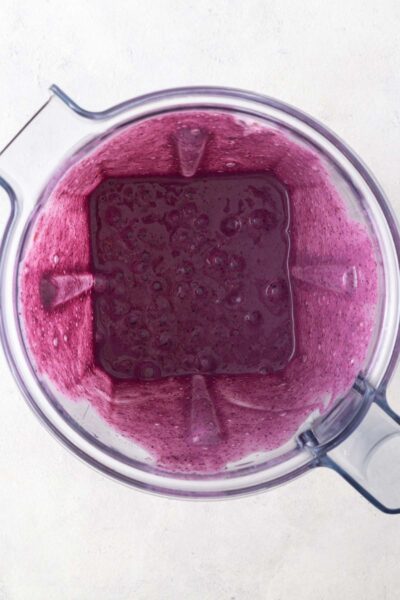 Purple smoothie blended together. 