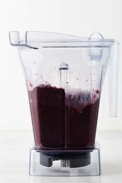 Blueberry smoothie blended together. 