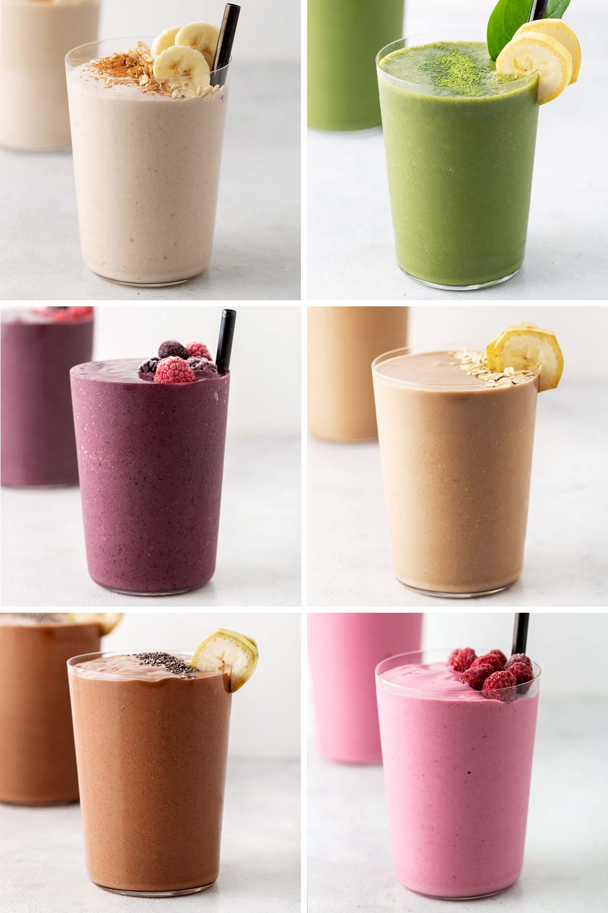 Six different smoothies.
