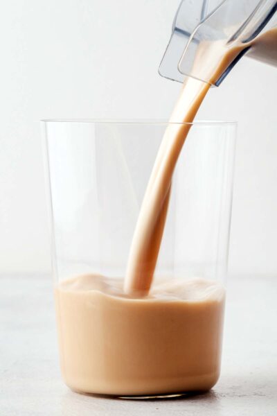 Coffee shake poured into a cup. 