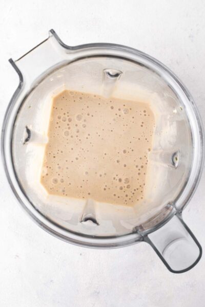 Coffee smoothie blended together.