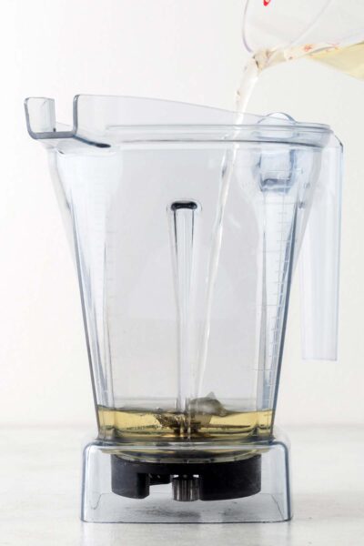 Grape juice in a blender.
