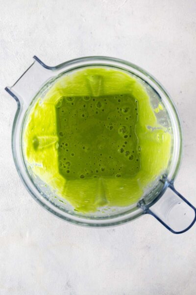 Green smoothie blended together. 