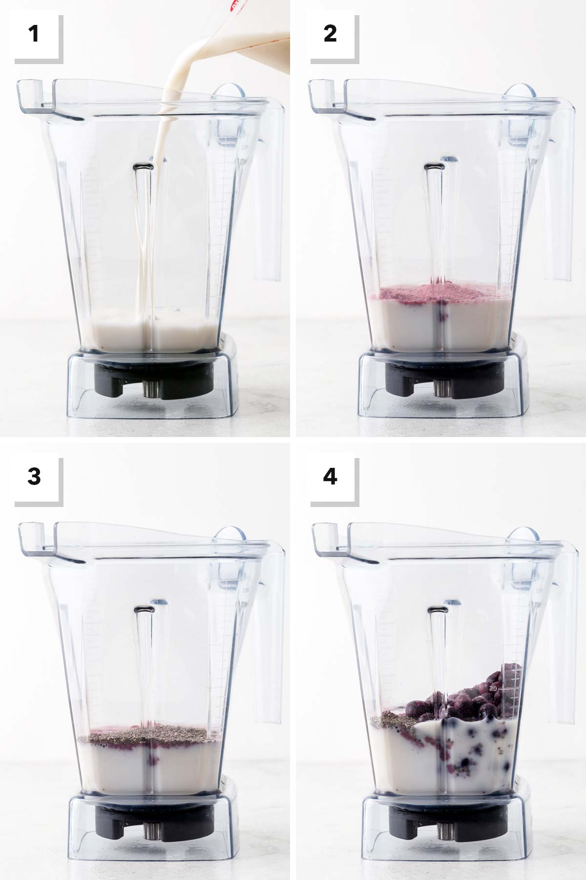 Steps for making a purple sweet potato smoothie.