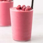Raspberry smoothie in a glass.