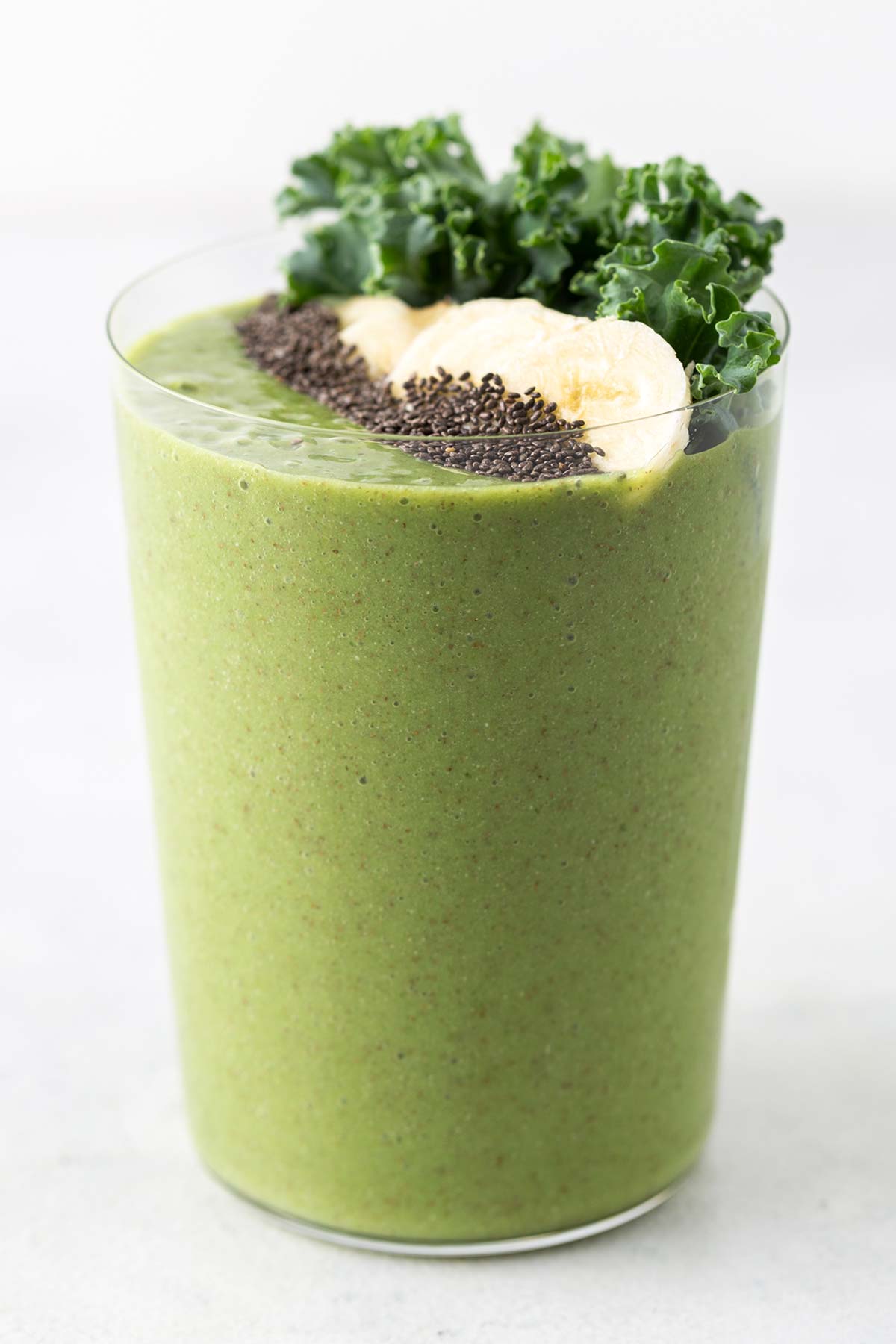 Green smoothie in a glass.