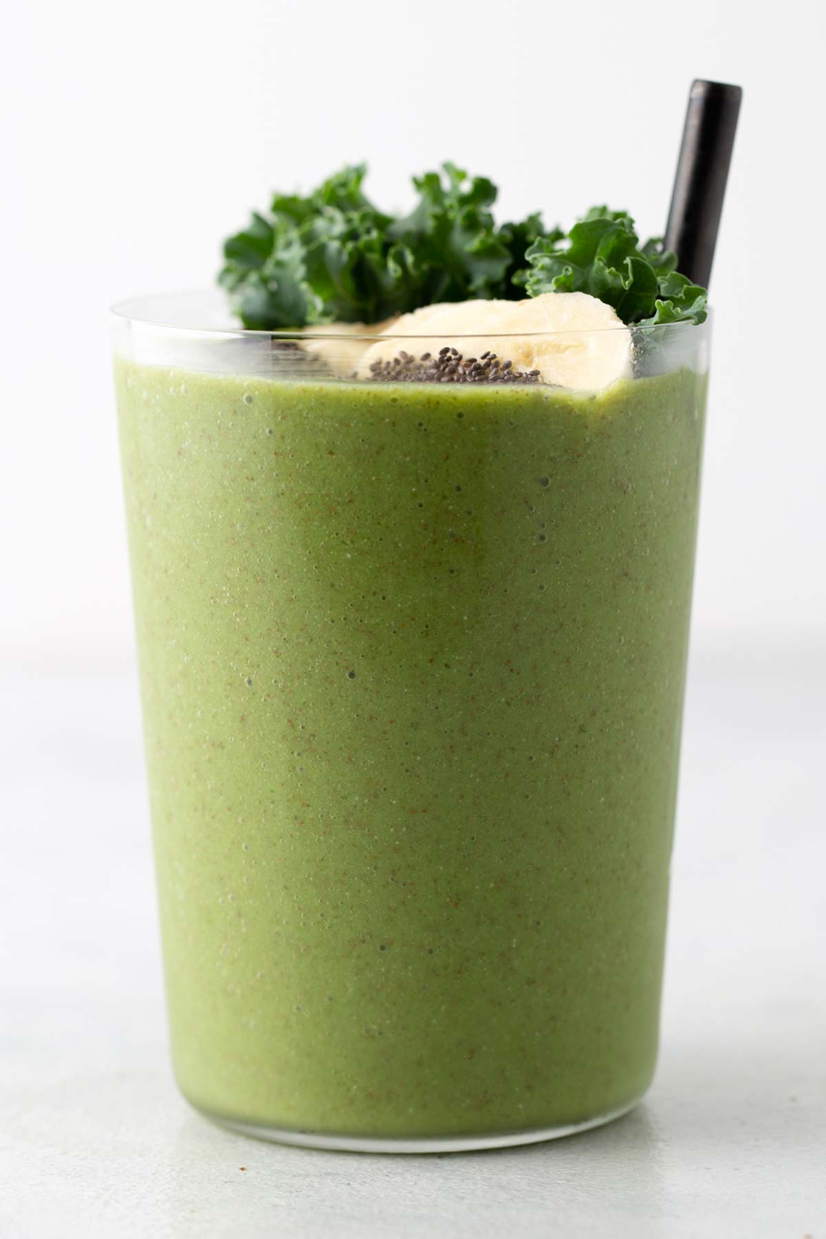 Green smoothie in a glass.