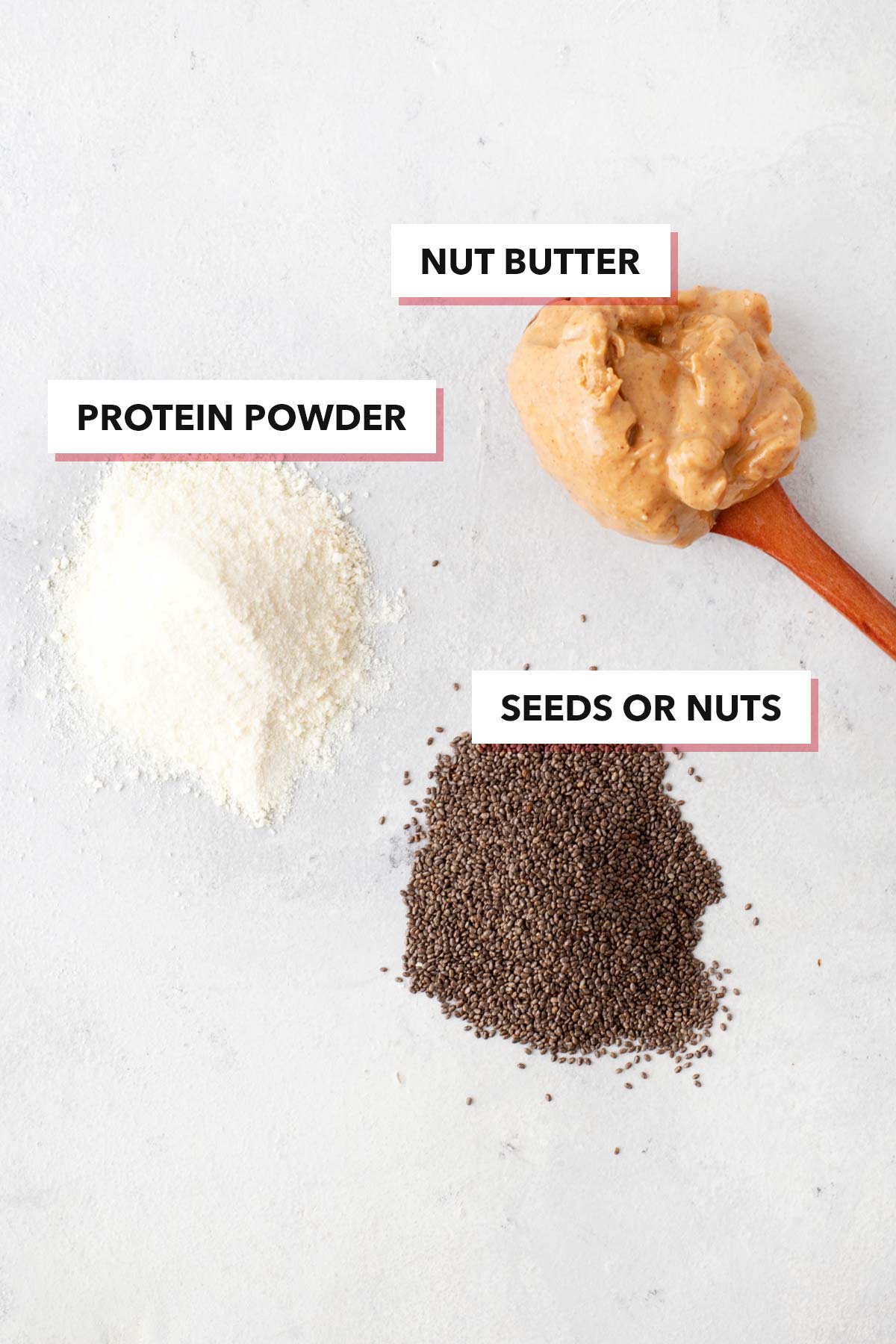 Add-in ingredients for a basic smoothie recipe.