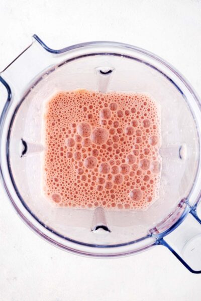 Strawberry shake blended together. 